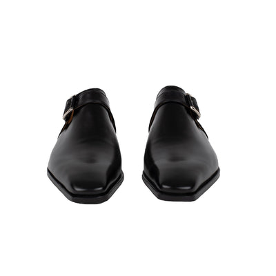 Artioli handmade black leather elegant loafer Pre-owned