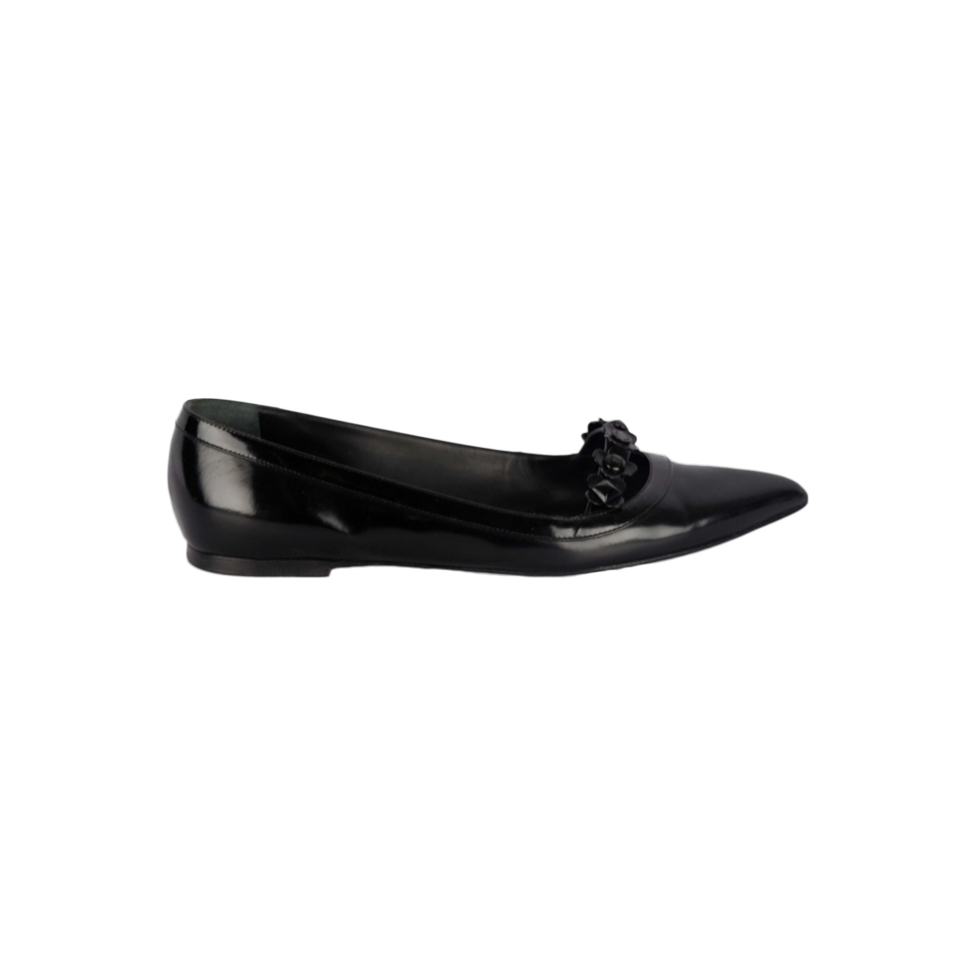 Louis Vuitton Black Fleur Pointed Toe Flat Second-hand – Cavalli e Nastri