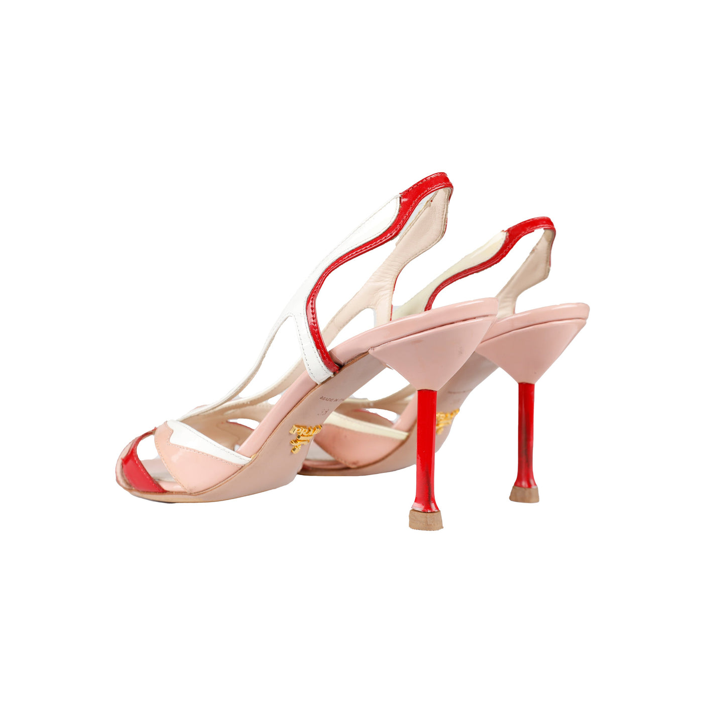Secondhand Prada Tri-color Slingback Heel Sandals