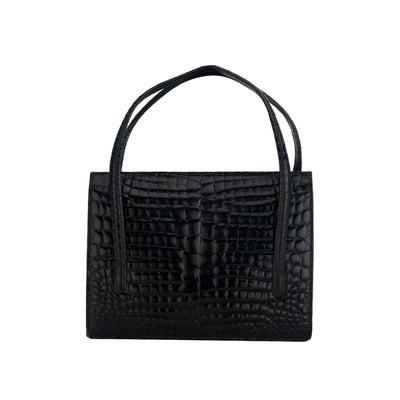 Valigeria Rossi black crocodile leather bag pre-owned