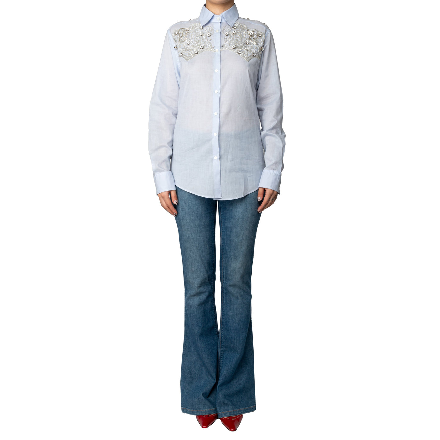 Roberto Cavalli Crystal Embellished Shirt - '00s
