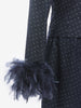 Vintage Denim Suit With Feathers
