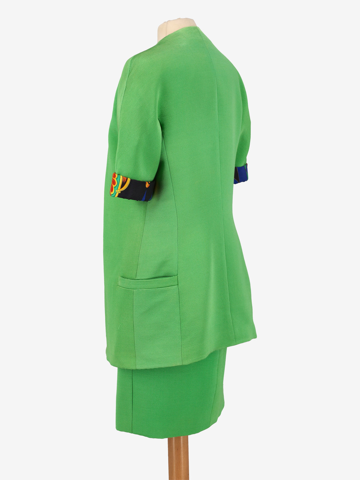 Atelier Versace Green Textured Suit