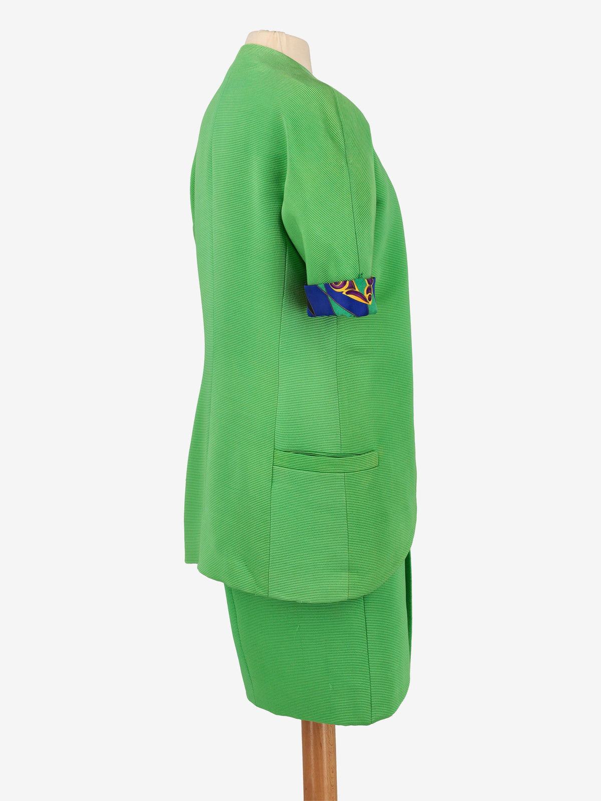 Atelier Versace Green Textured Suit