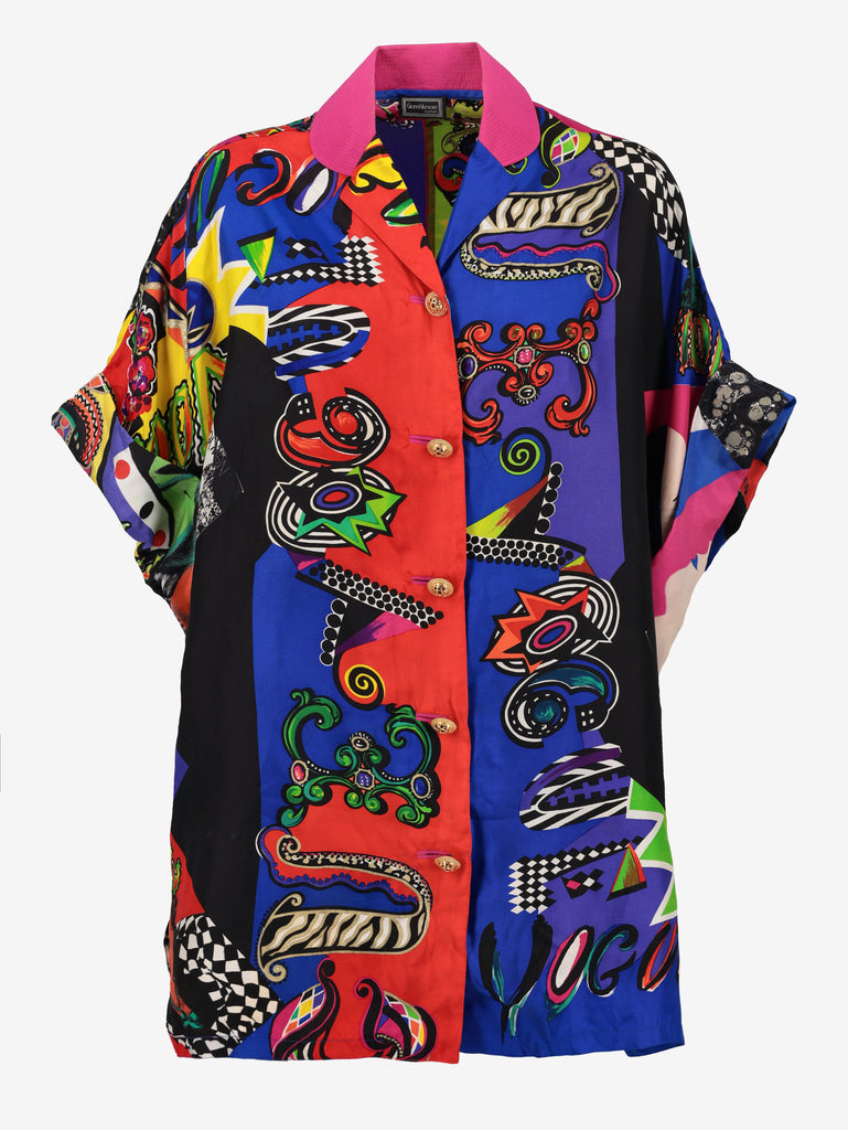Gianni Versace Couture Vogue Print Shirt