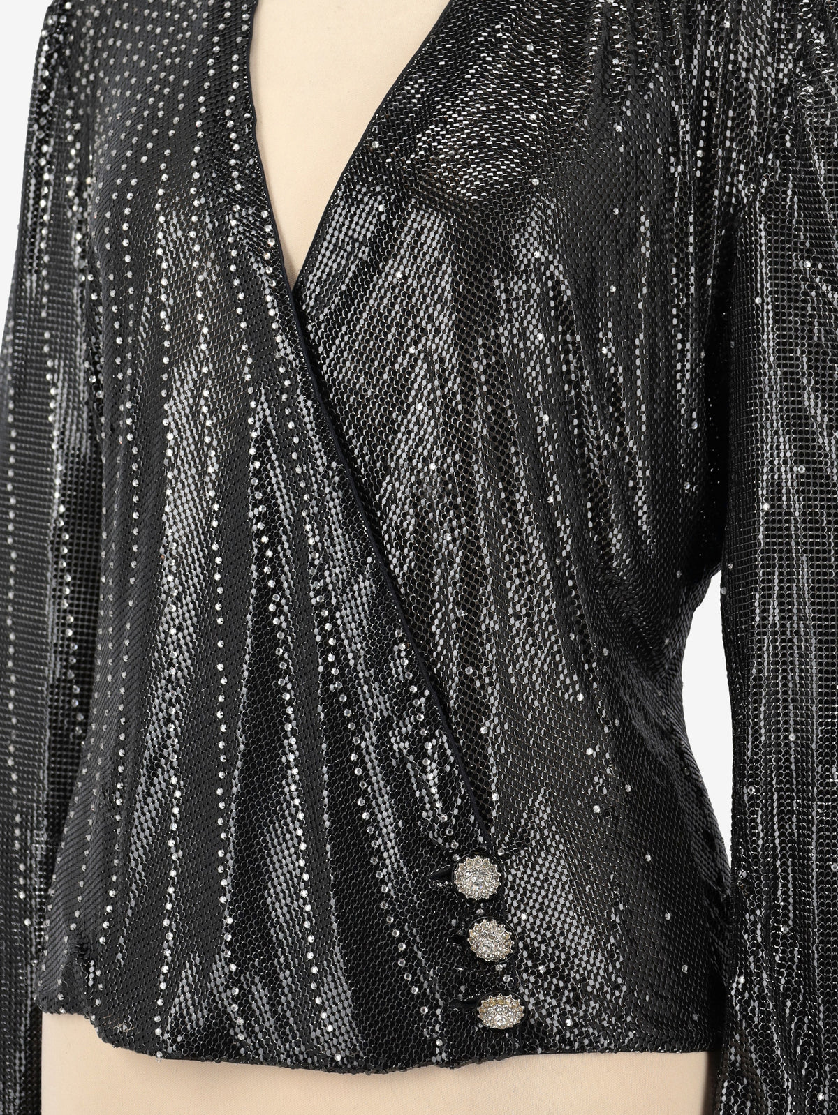 Gianni Versace Couture Metallic Knit Blouse