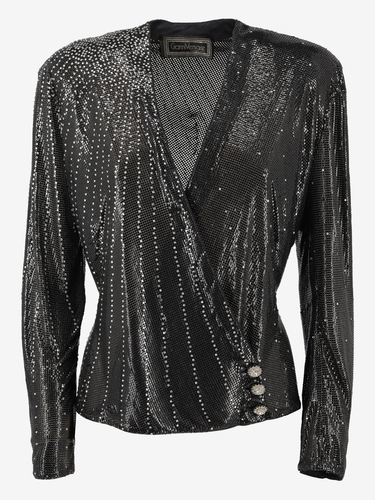 Gianni Versace Couture Metallic Knit Blouse