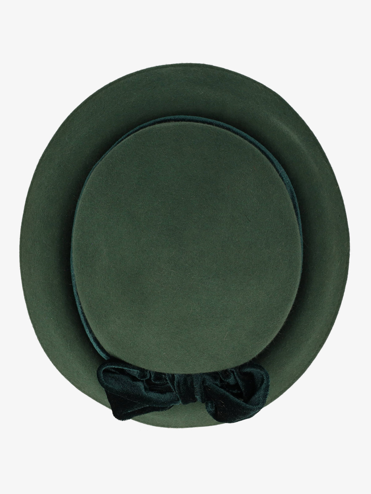 Vintage Green Wool Hat With Bow