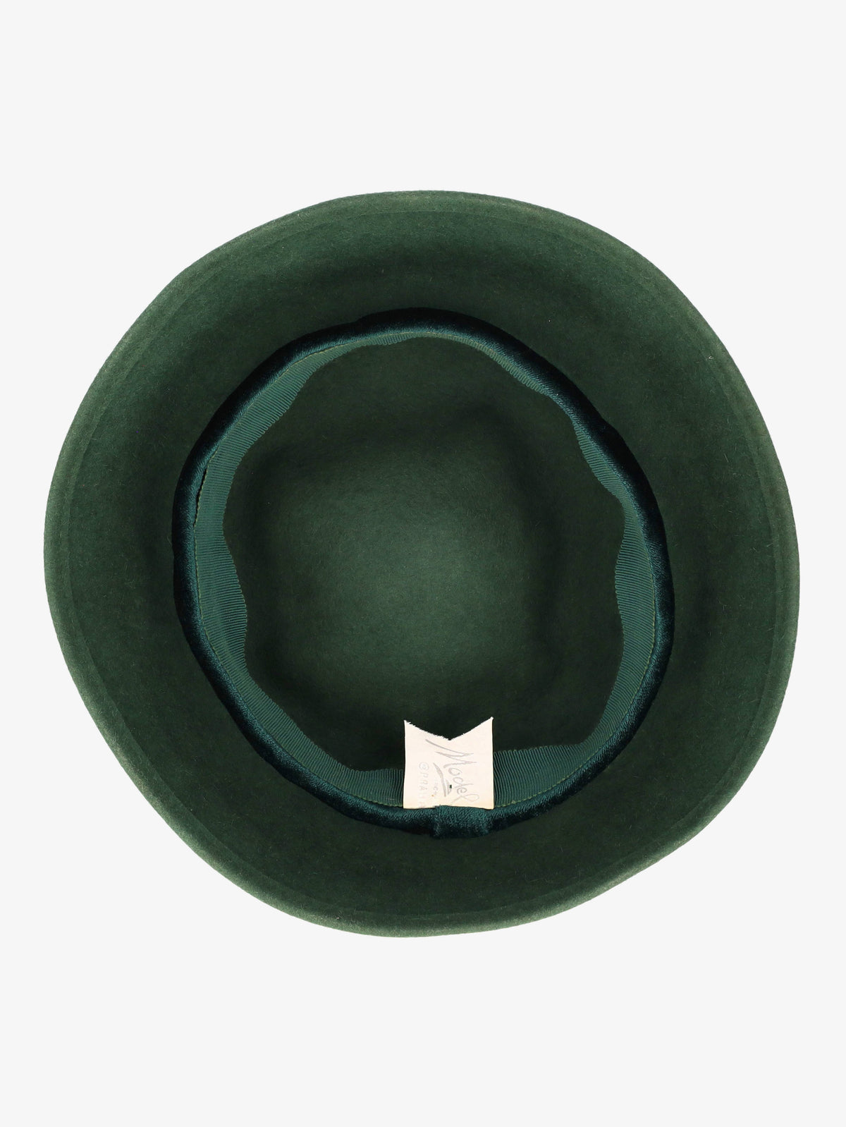 Vintage Green Wool Hat With Bow