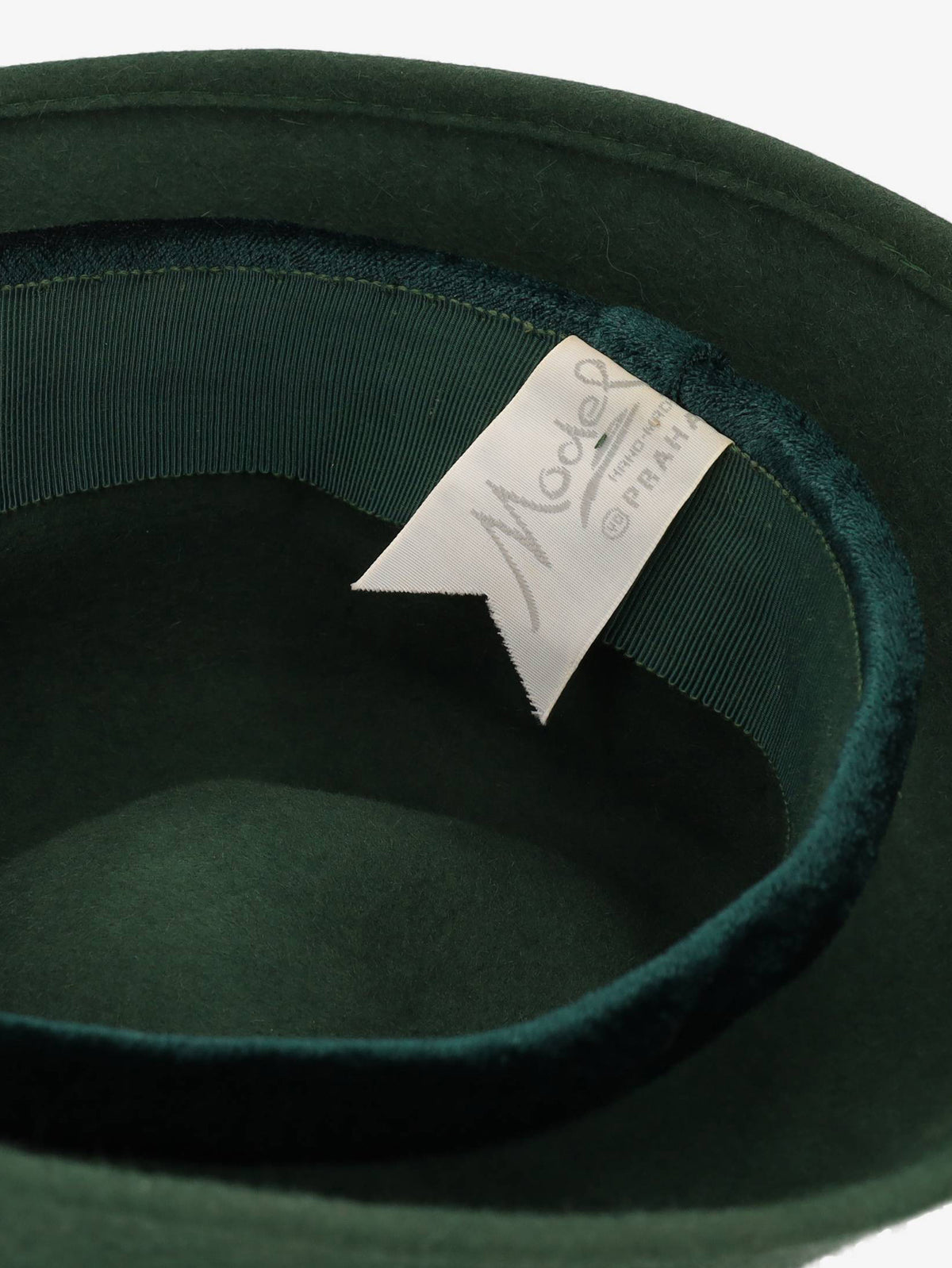 Vintage Green Wool Hat With Bow