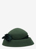 Vintage Green Wool Hat With Bow