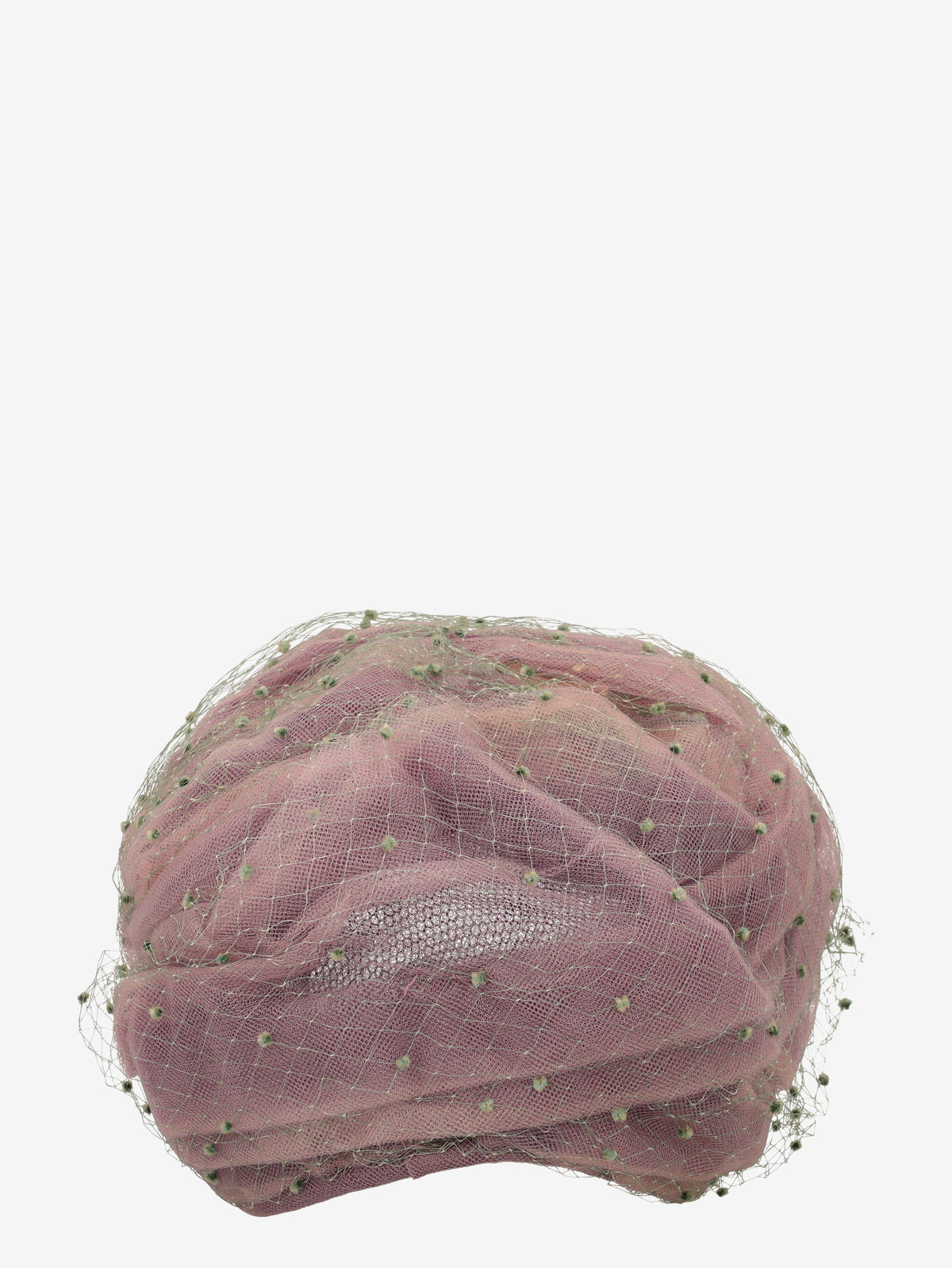 Vintage Purple Tulle Hat With Green Veil