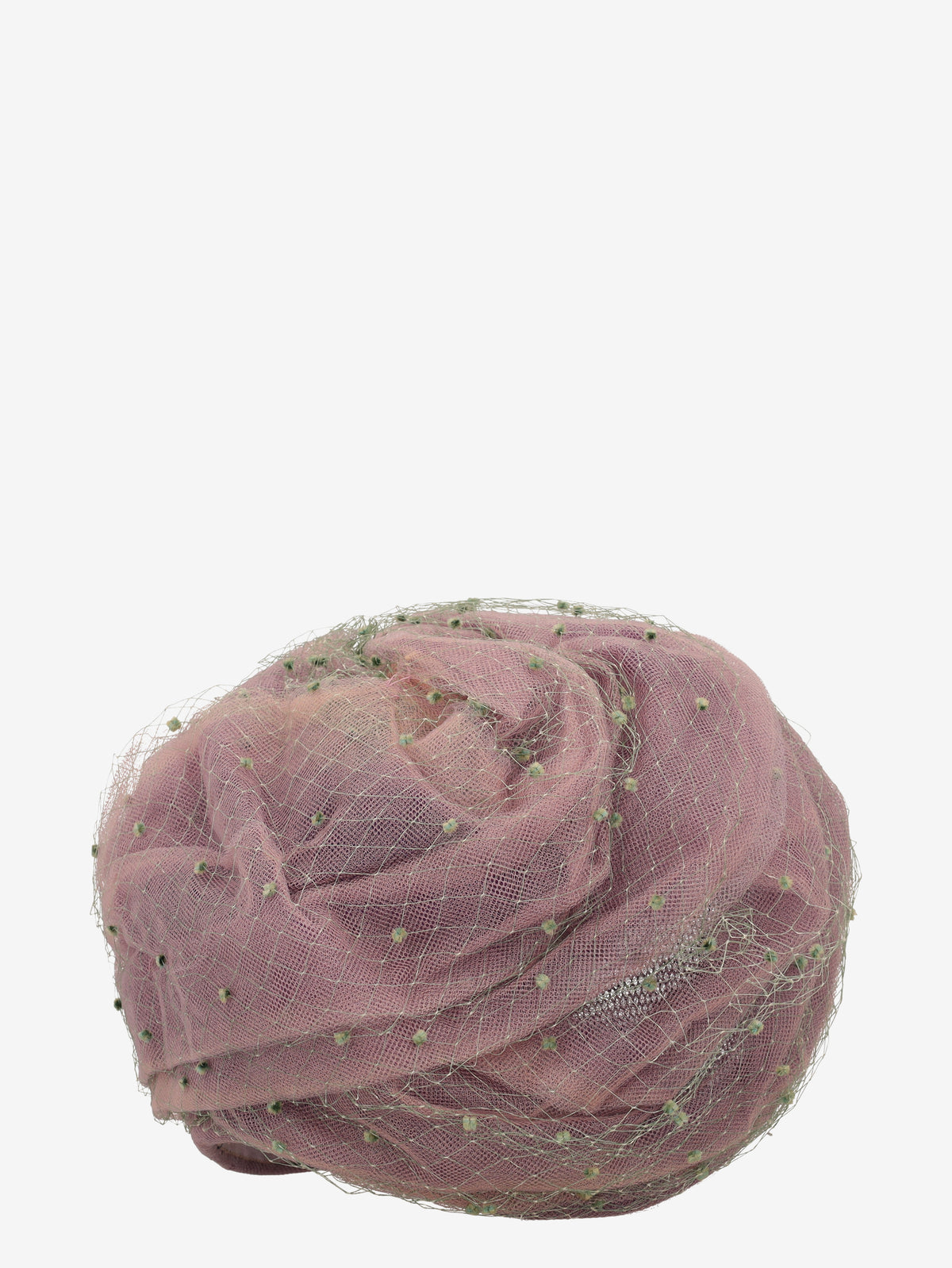 Vintage Purple Tulle Hat With Green Veil