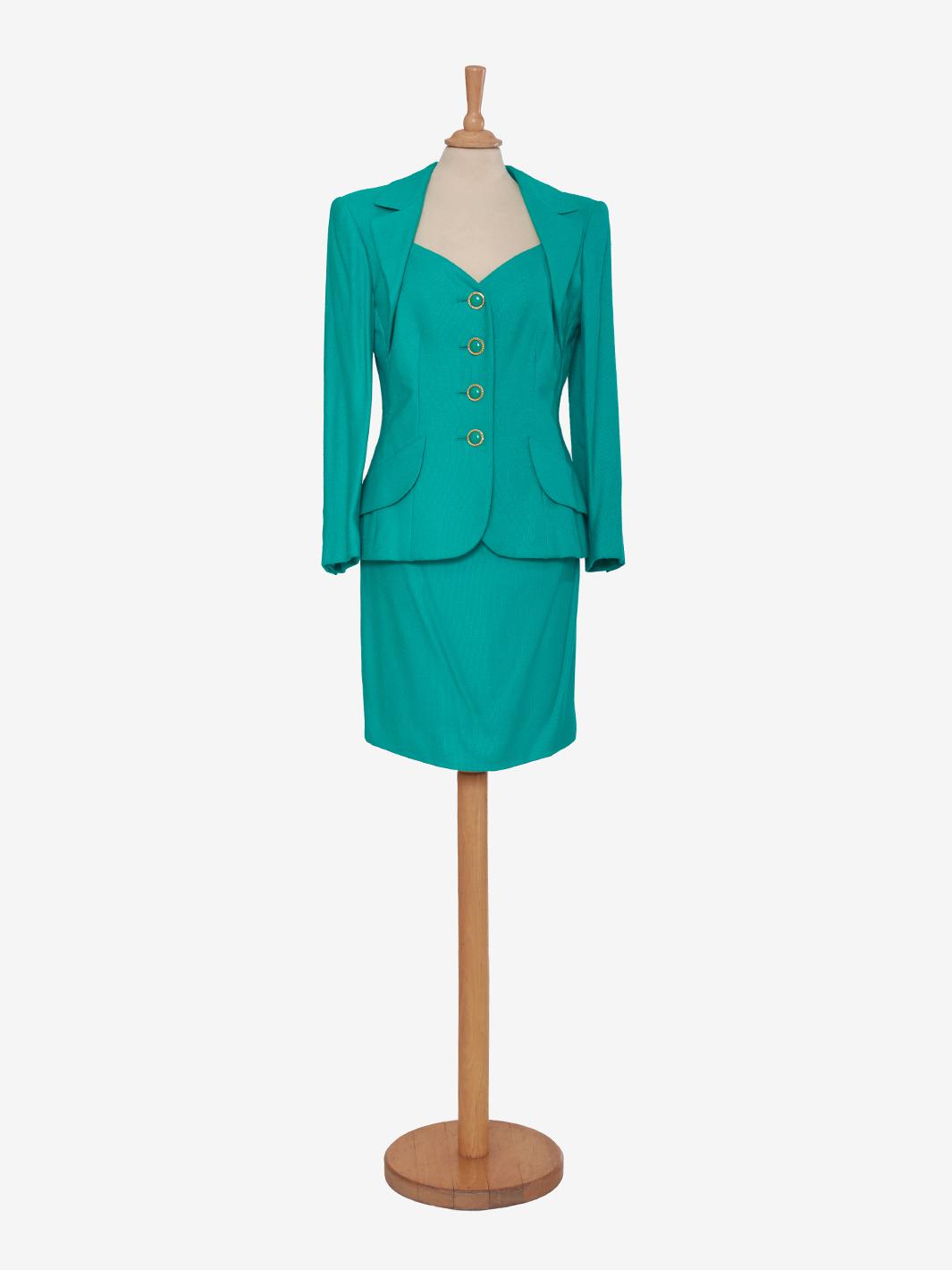 Vintage Green Linen Suit
