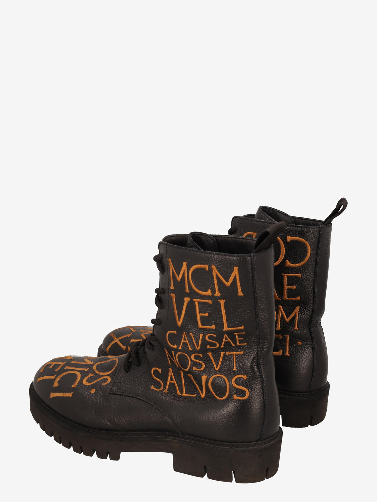 Moschino Lettering Leather Boots WCV250821.01  Moschino