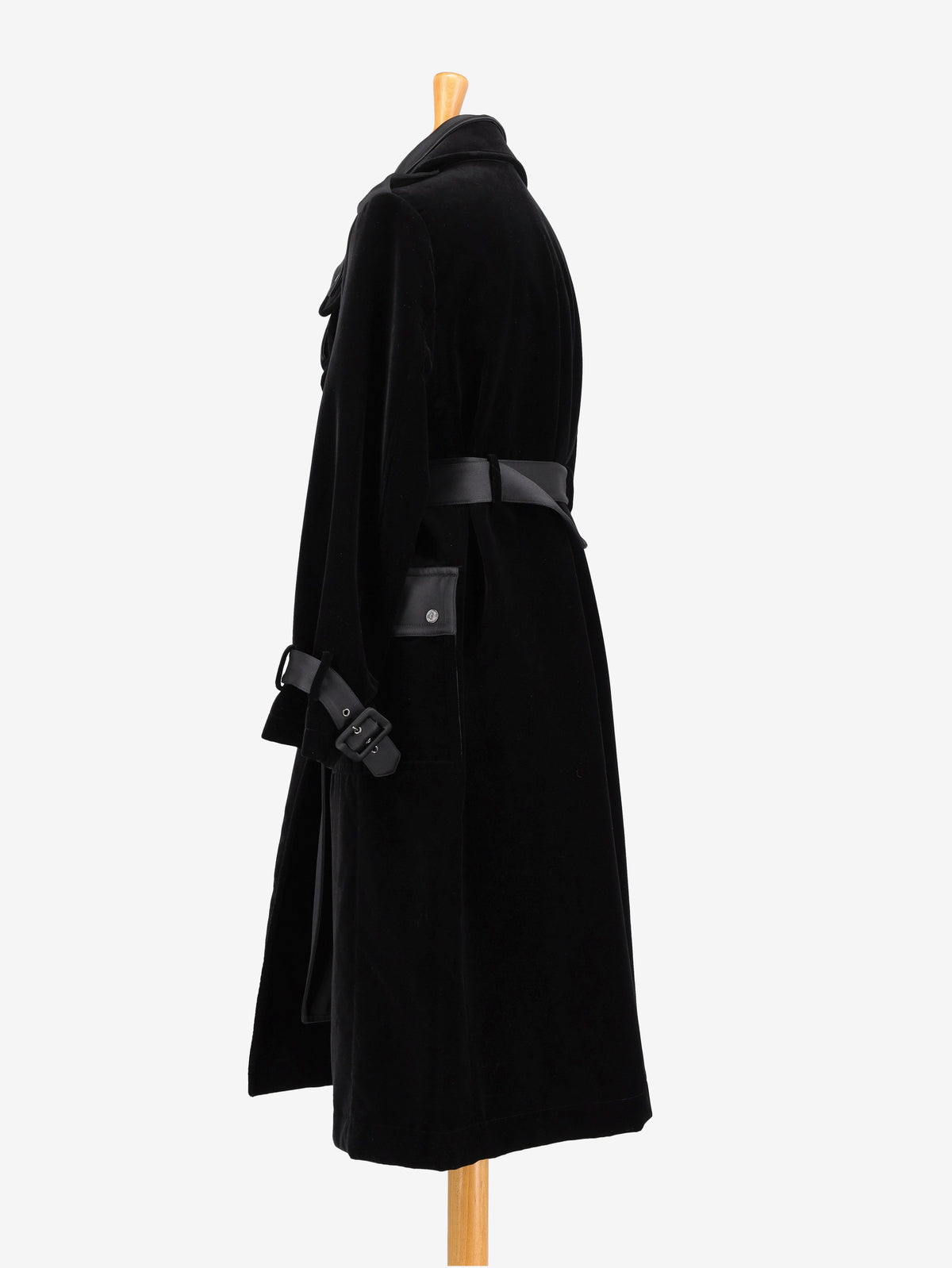 Tom Ford Black Velvet Trench Coat - 00s