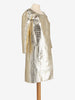 Versace Cocco Gold Leather Overcoat