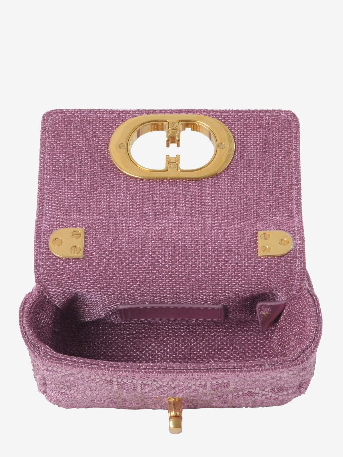 Dior Caro Micro Bag In Pink Lurex