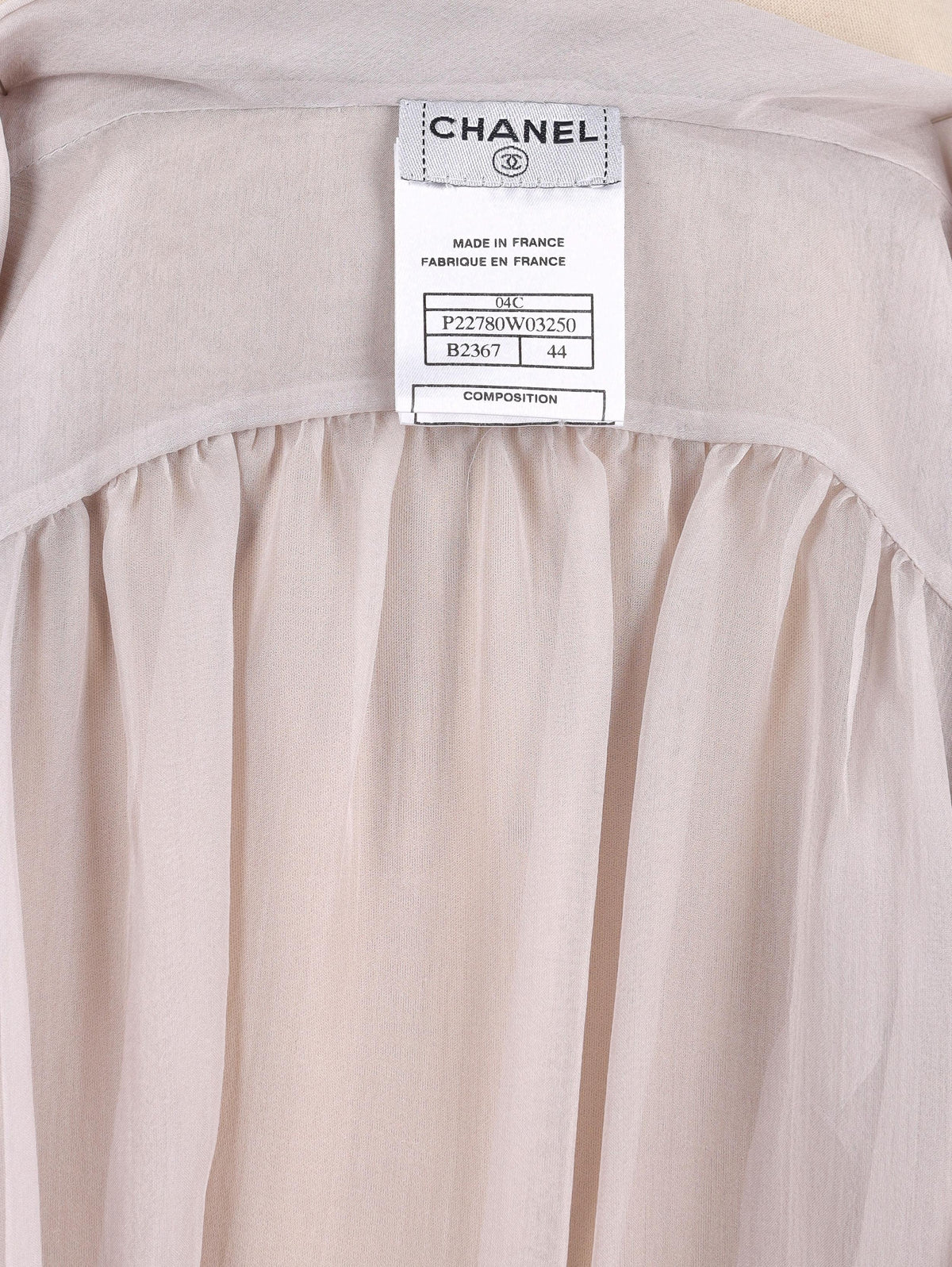 Camicia Chanel in seta con camelia - anni '00