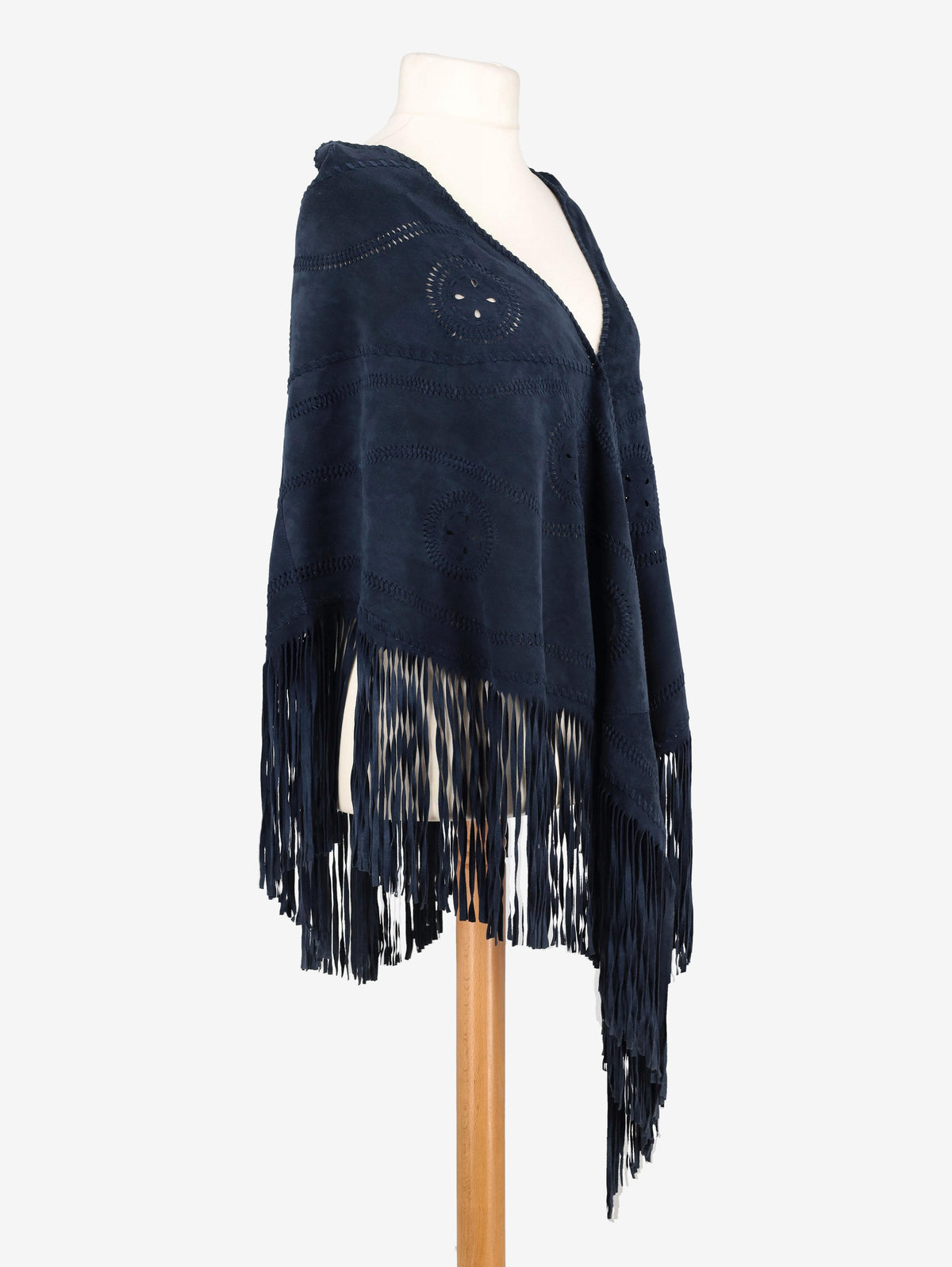 Vintage Blue Suede Shawl
