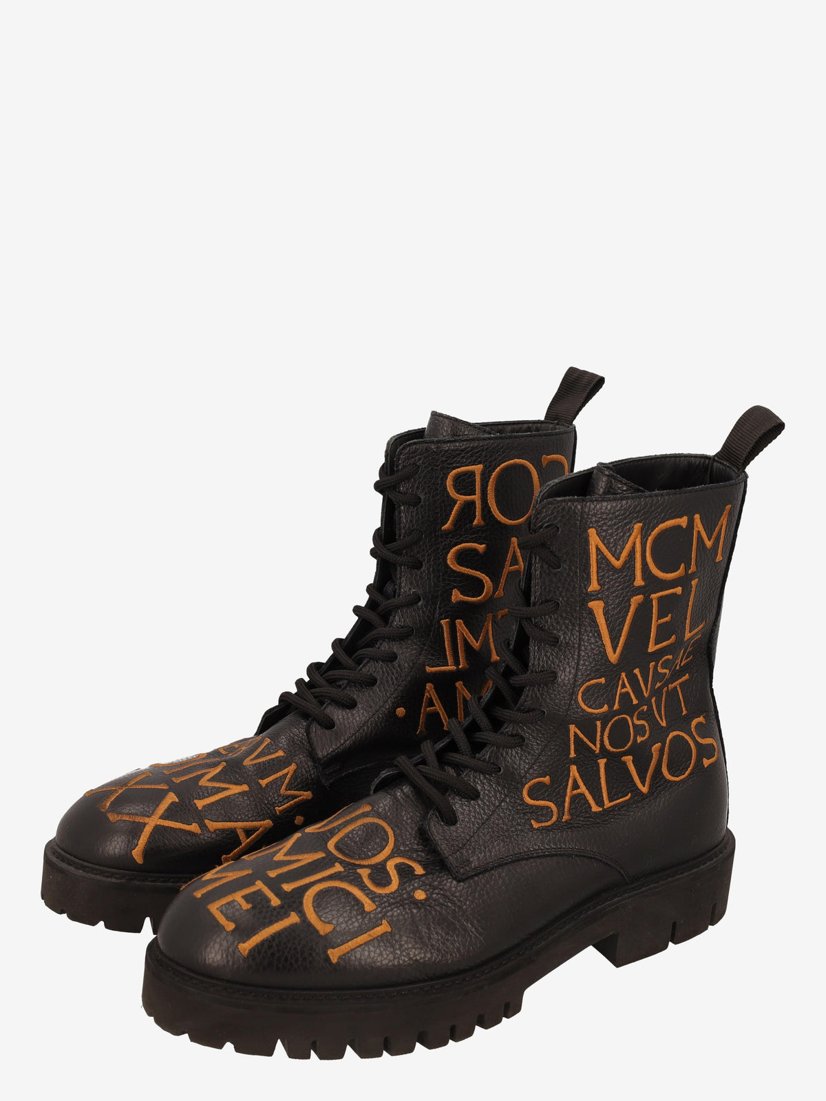Moschino Lettering Leather Boots WCV250821.01  Moschino