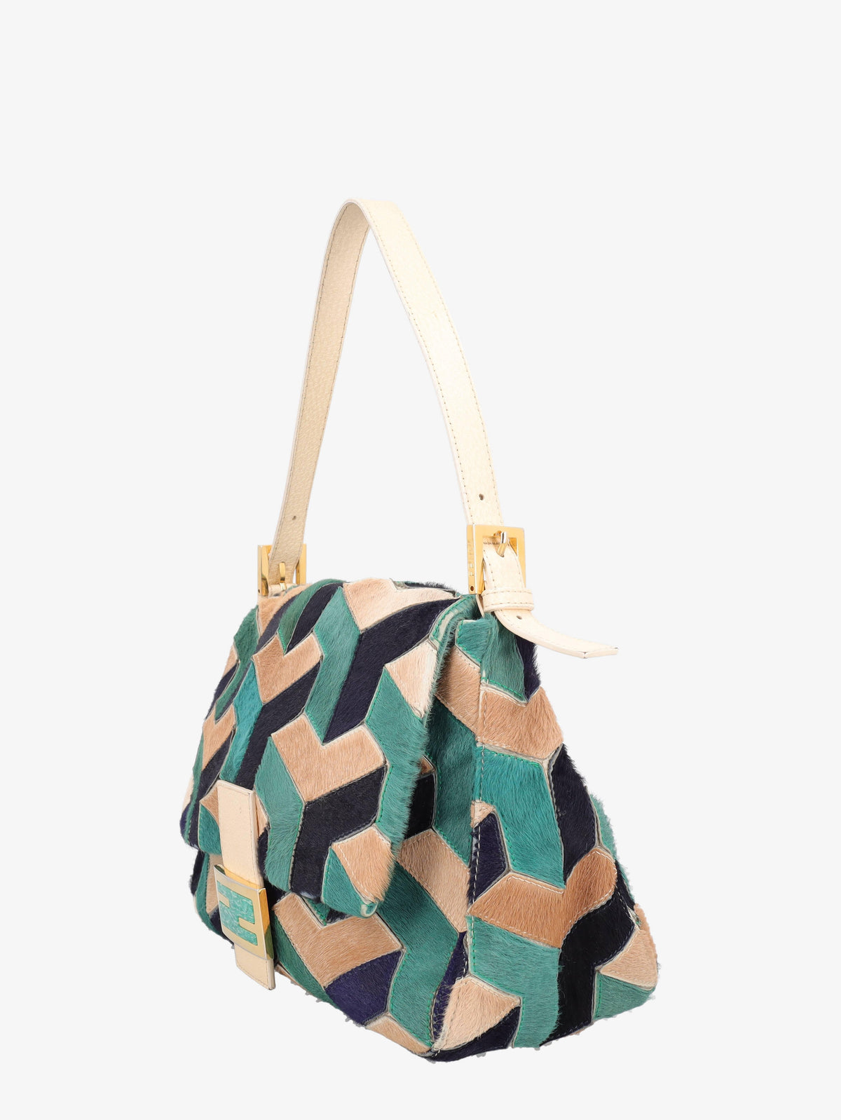 Fendi Mamma Baguette In Colourful Pony Hair