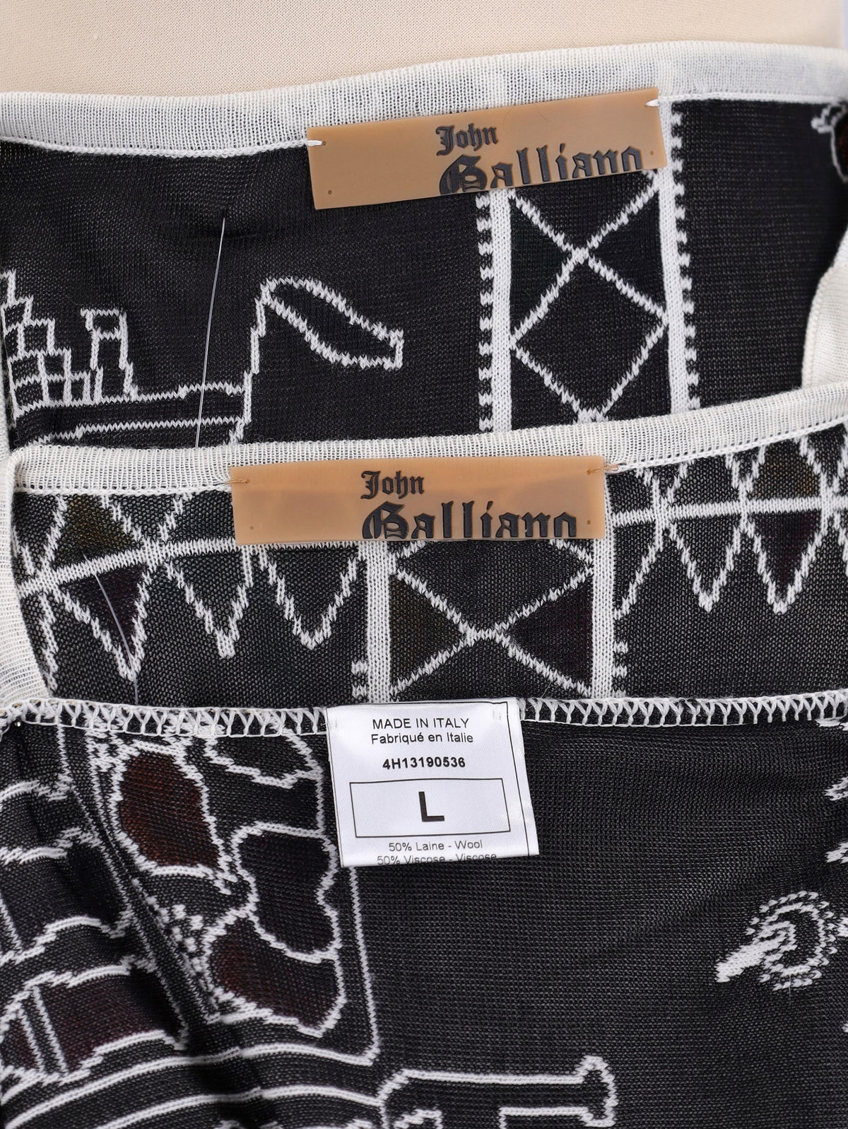 John Galliano Patterned Knit Set