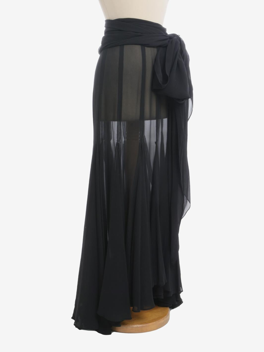 Gianfranco Ferré 雪纺裙配披肩 - 80 年代