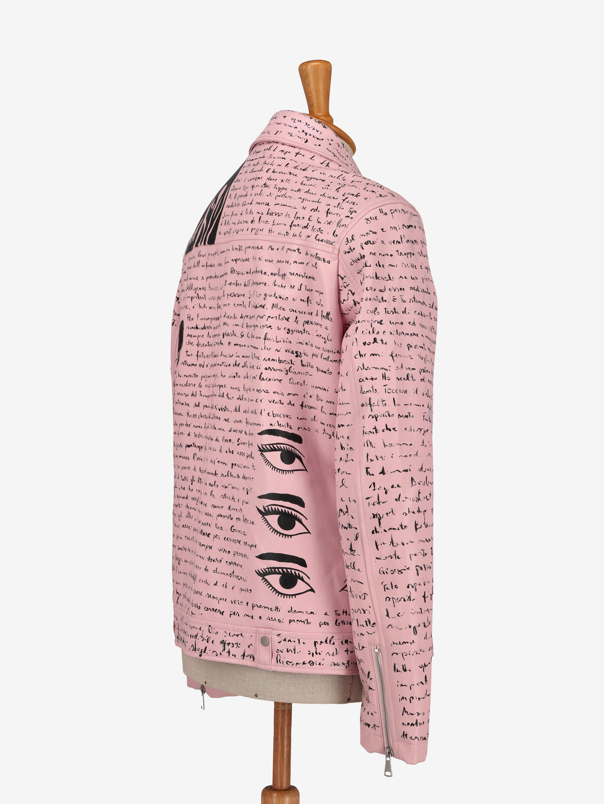 Vintage Lettering Pink Biker Jacket WCV250856.04  Vintage