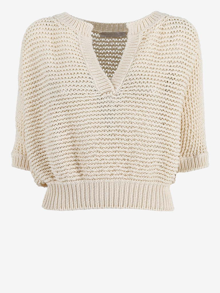 Fabiana Filippi Cream White Knitted Sweater