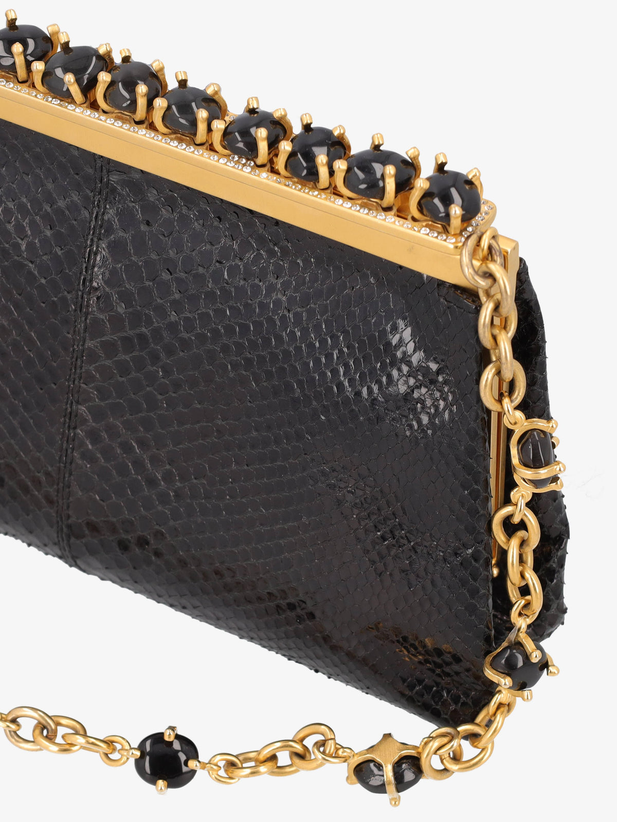 Valentino Python Jewel Clutch Bag