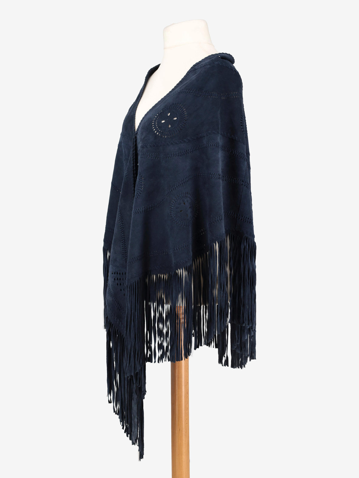 Vintage Blue Suede Shawl