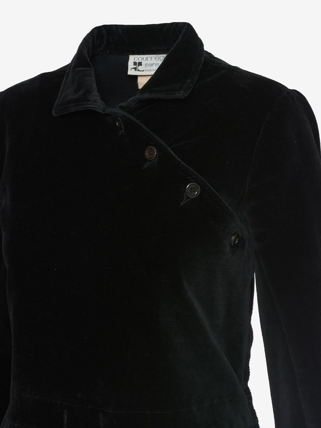 Courrèges black corduroy jumpsuit