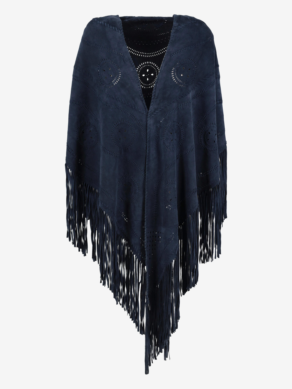 Vintage Blue Suede Shawl
