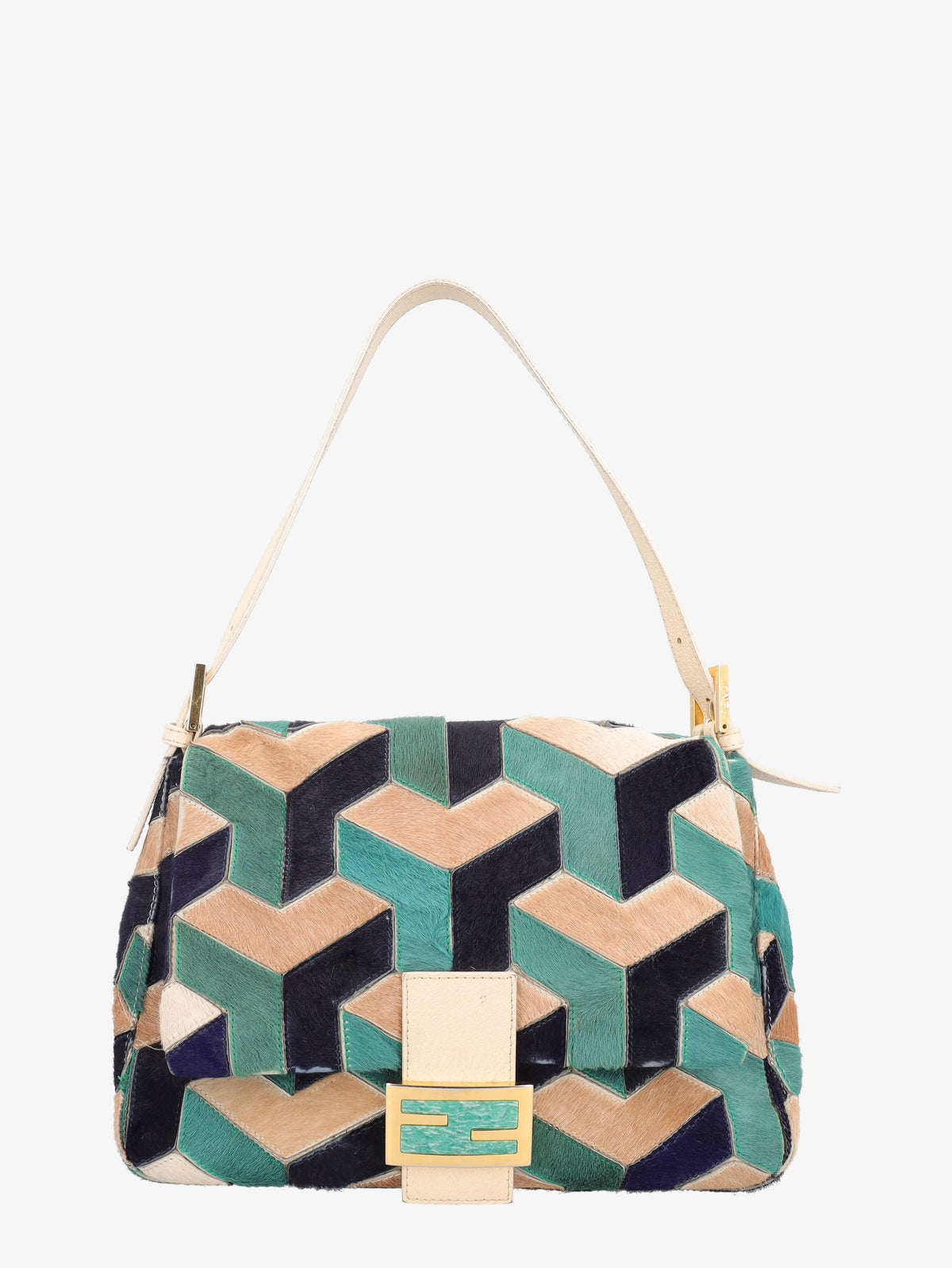 Fendi Mamma Baguette In Colourful Pony Hair