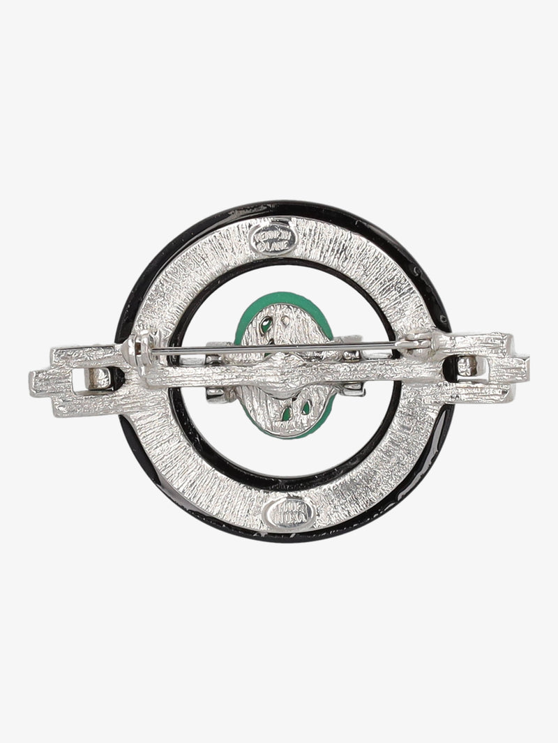 Kenneth Jay Lane Green And Black Circle Brooch CVR24.1.129  Kenneth Jay Lane