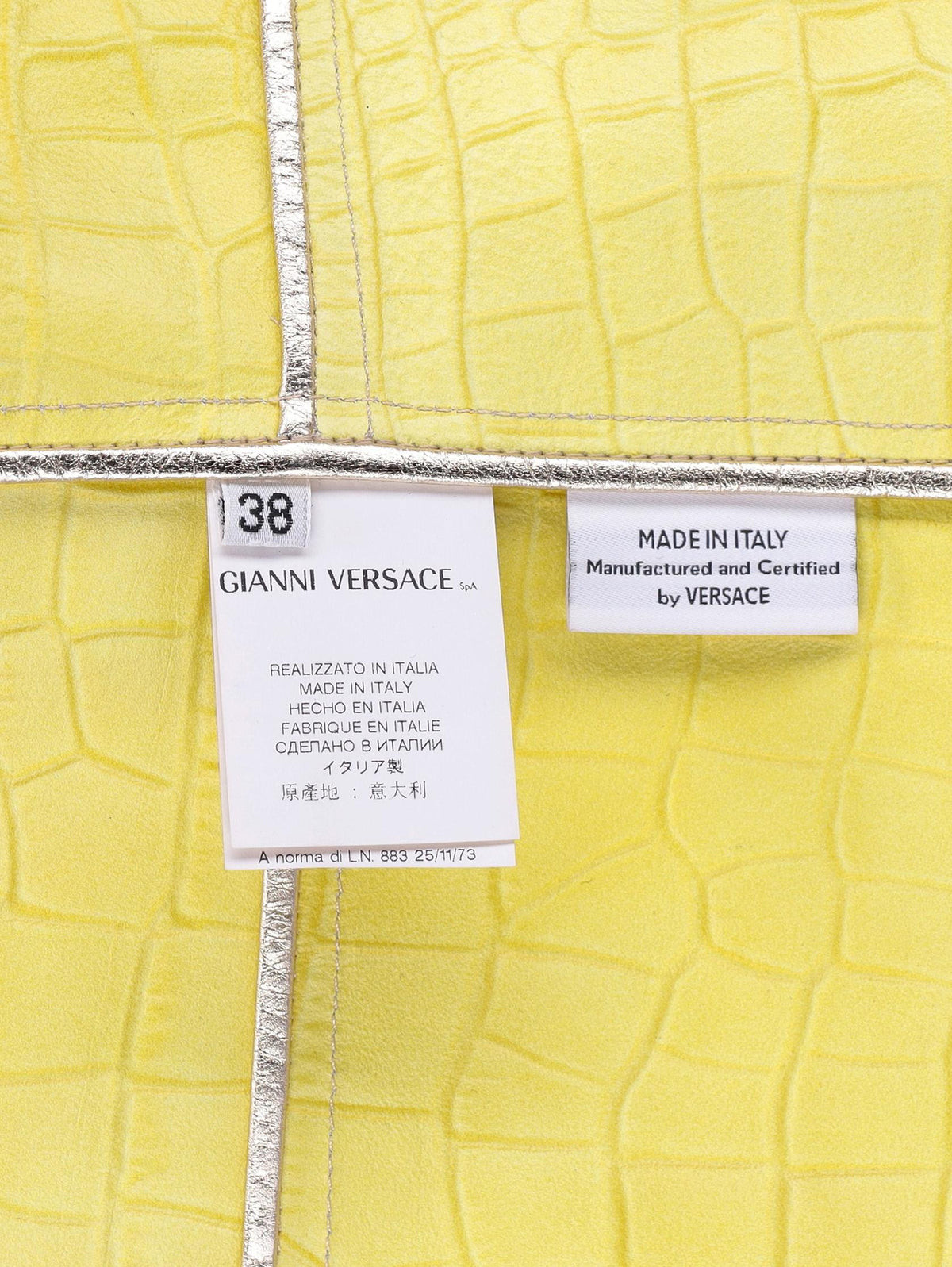 Versace Cocco Gold Leather Overcoat