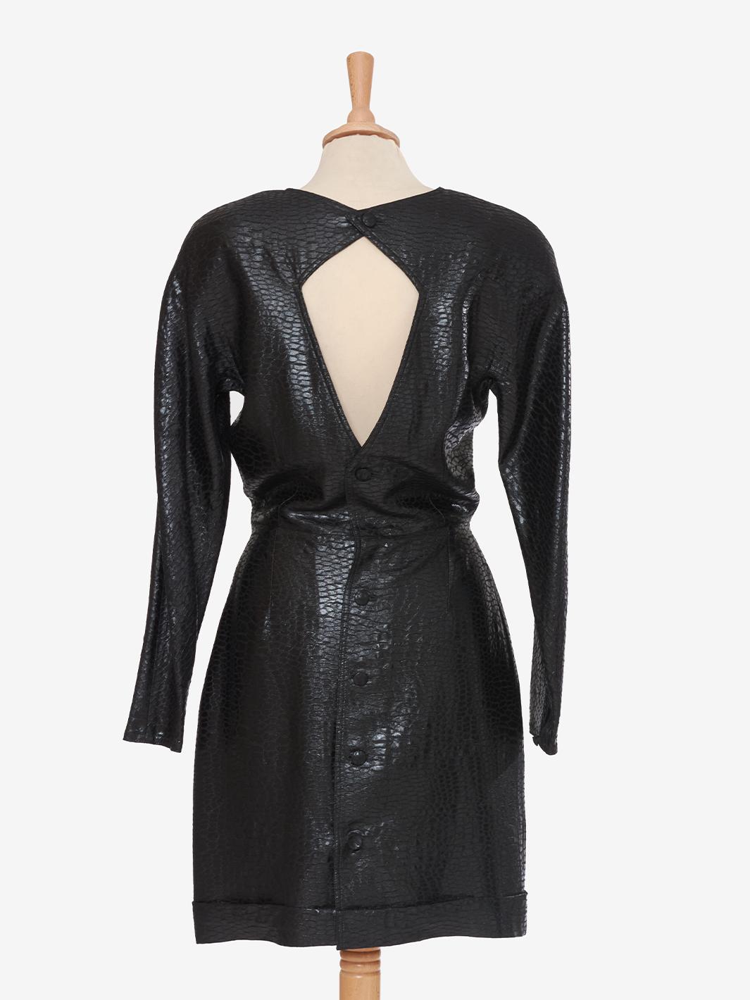 Vintage dress in coconut print leather