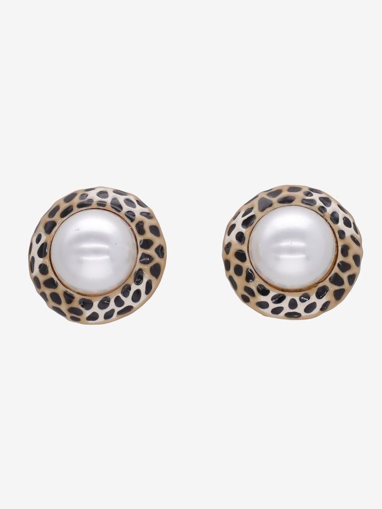 Kenneth Jay Lane Animalier And Pearl Earrings CVR24.1.154  Kenneth Jay Lane