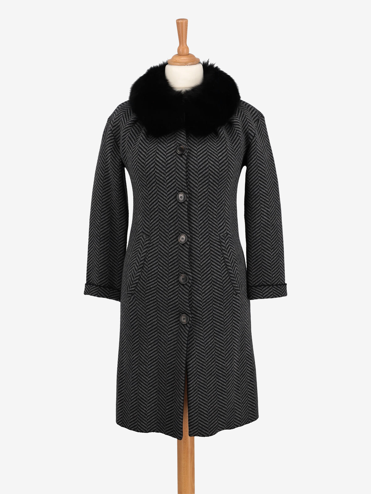 Dior Herringbone Wool Coat