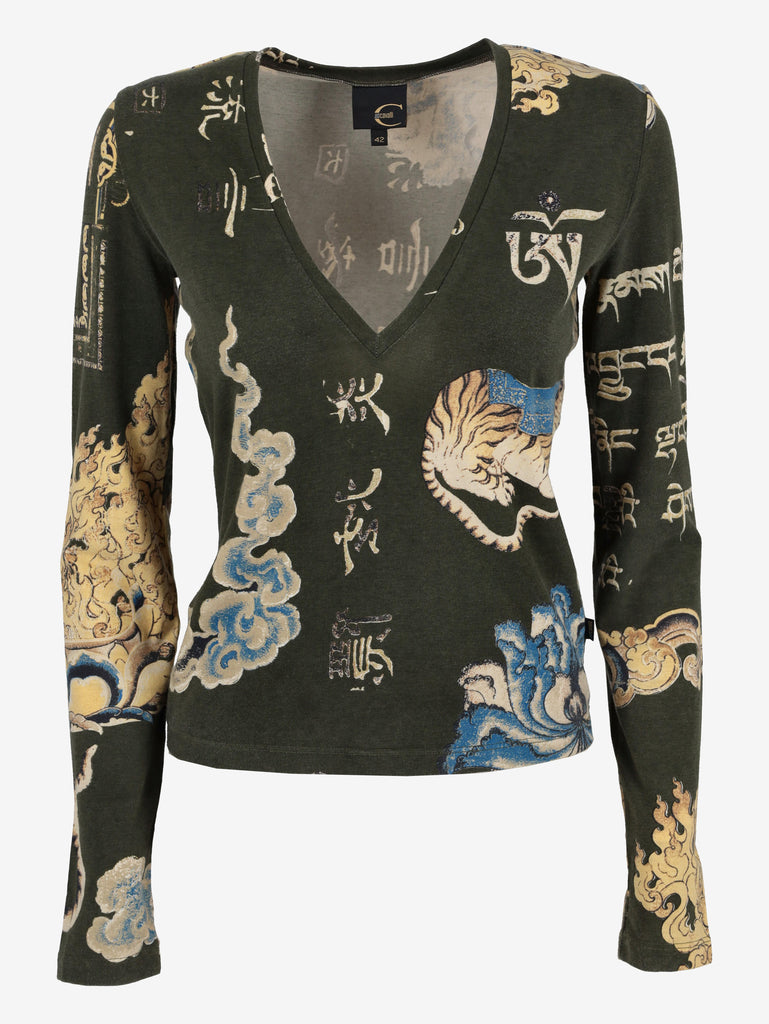 Just Cavalli Oriental Print Shirt W24121253.7  Just Cavalli