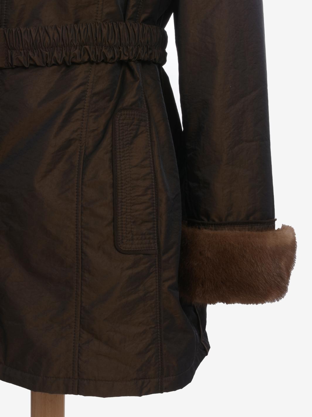 Vintage Coat In Technical Fabric And Fur