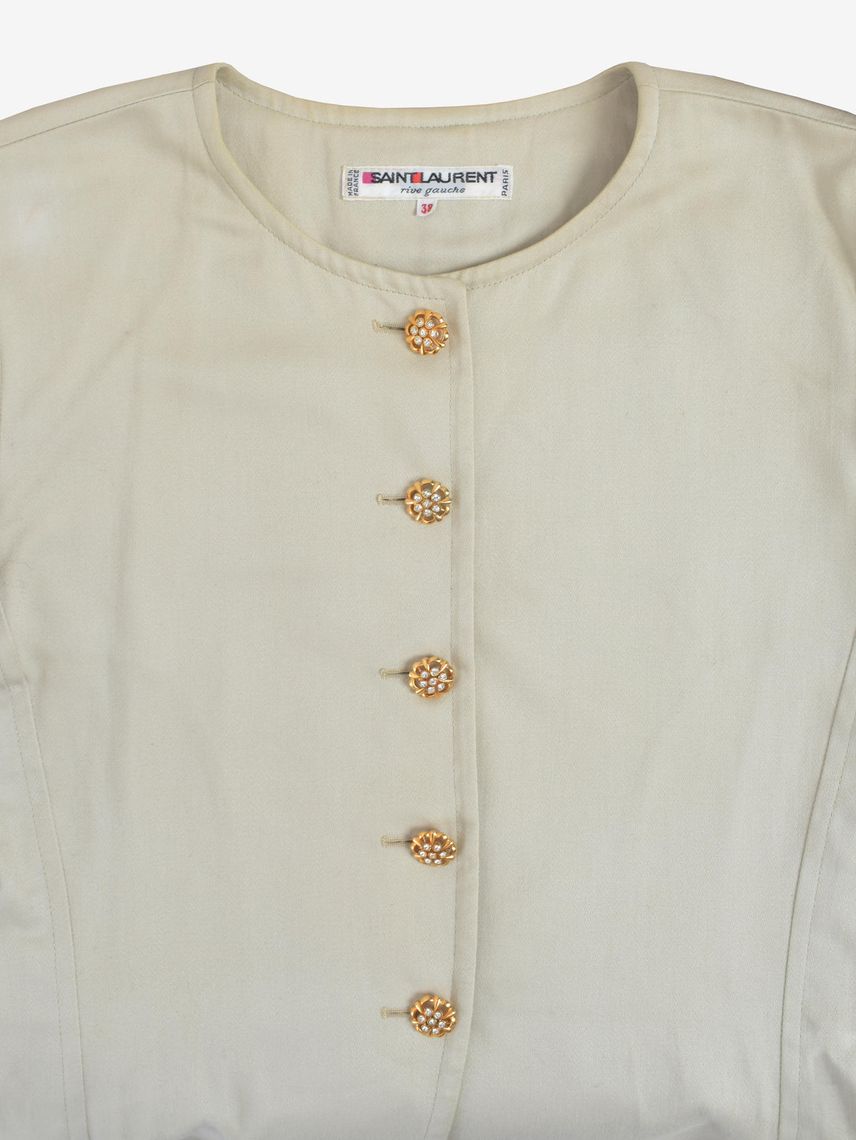 Yves Saint Laurent Blazer With Jeweled Buttons - 80s