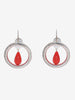 Correani Hoop Earrings With Red Stone