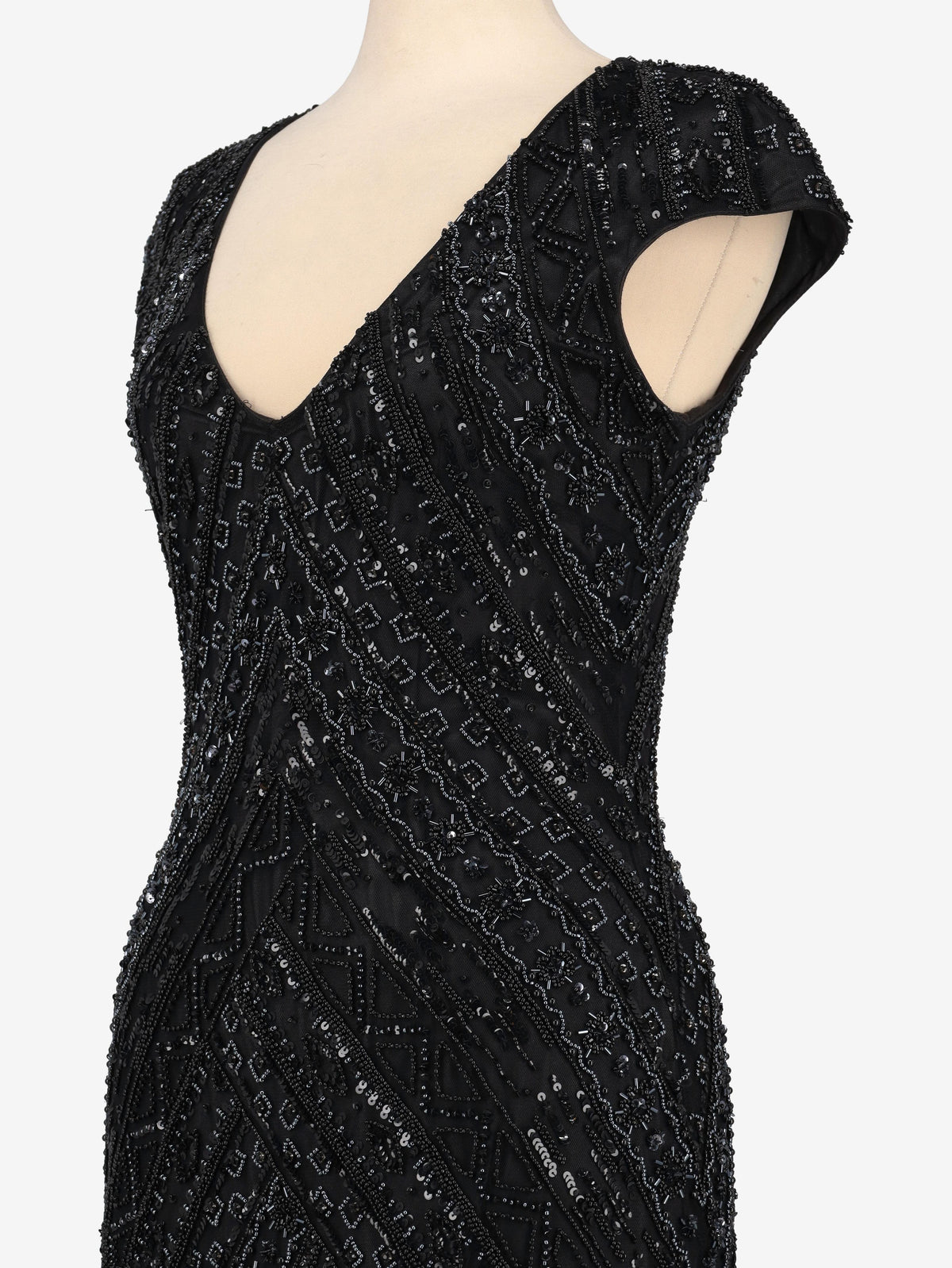 Vintage Black Beaded Dress