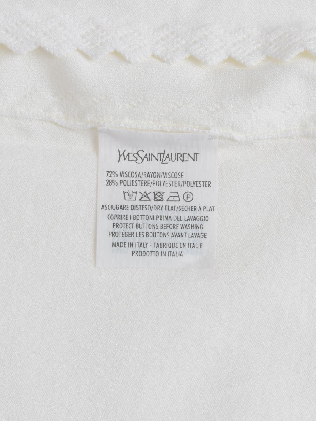 Yves Saint Laurent White Knitted Cardigan - SS12