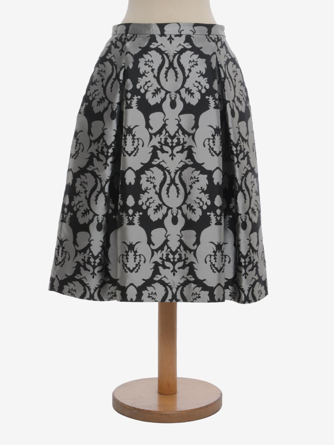 Vintage Flared Patterned Skirt