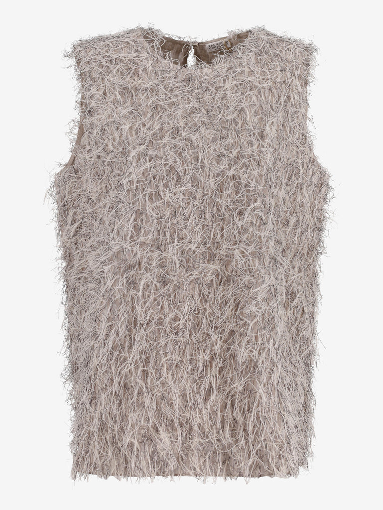 Brunello Cucinelli Lurex Fringe Top