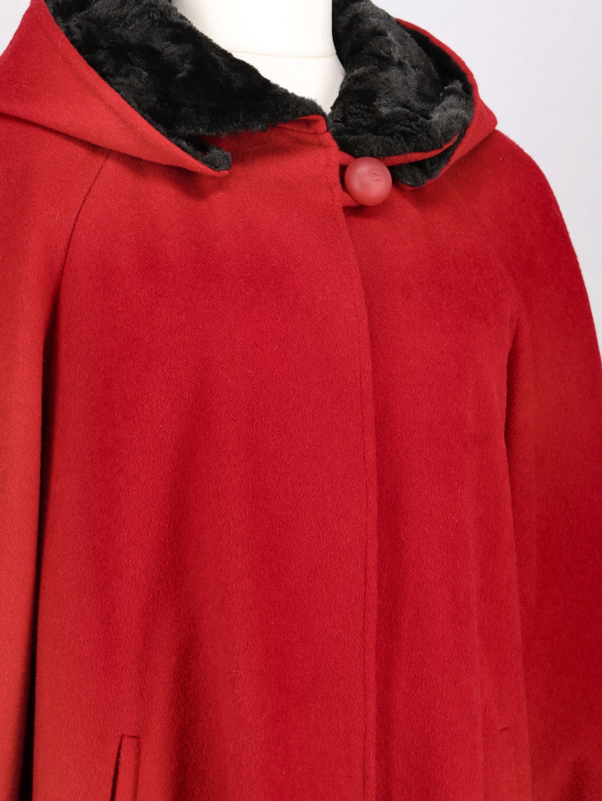 Fendi Red Wool Overcoat