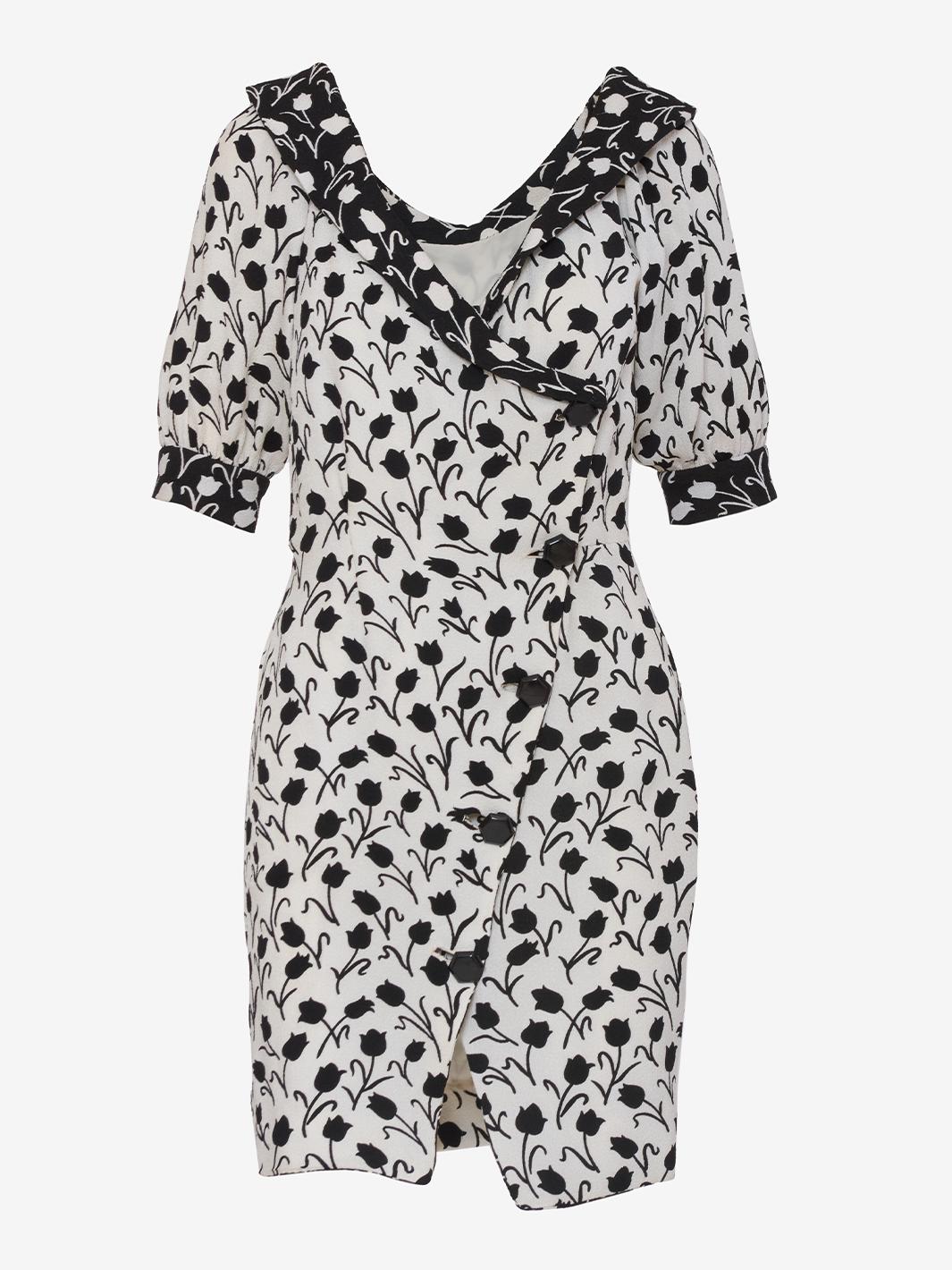 Vintage dress with tulip print